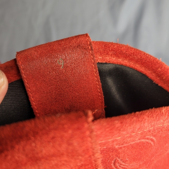 Women's Red suede Leather cowgirl boots - Picture 8 of 15